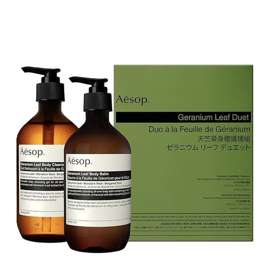 Aesop Geranium Leaf Duet | Gel Body Cleanser & Body Balm | Aromatic Pairing For Cleansed and Supple Skin | Paraben-Free, Cruelty-Free & Vegan |16.9 oz + 16.5 oz-Velvo Beauty