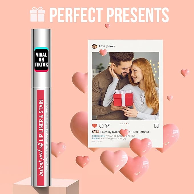 iMethod Lip Stain - Lip Liner Stain, Peel Off Lip Stain with Tweezer, Natural Long Lasting, Waterproof, Easy to Use, Stay On All Day, Cocoa-Velvo Beauty