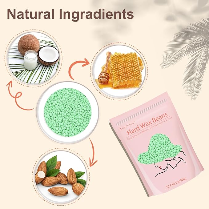 Hard Wax Beads for Hair Removal - 10.5oz Thick Hair Formula for Sensitive Skin, Full Body, Face, Chest, Back, Leg, Bikini Brazilian Waxing - Wax Refill for Women and Men-Velvo Beauty