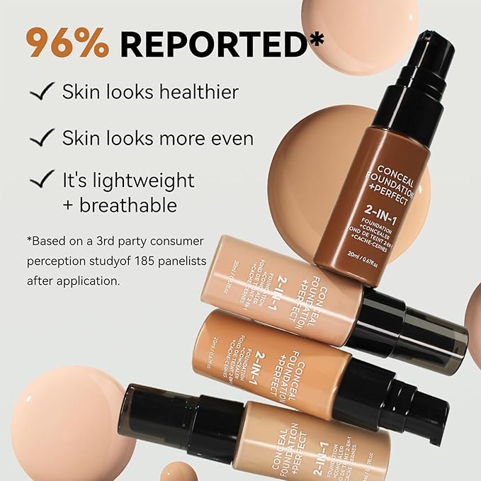 Concealer Full Coverage Foundation for Mature Skin,Oil Control Matte 2 in 1 Concealer liquid Foundation Makeup Waterproof Base De Maquillaje Alta Cobertura-02 Natural-Velvo Beauty