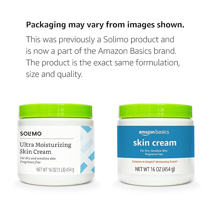 Amazon Basics Ultra Moisturizing Skin Cream for Dry & Sensitive Skin, Dermatologist Tested, Fragrance Free, 16 Ounce (Pack of 4) (Previously Solimo)-Velvo Beauty