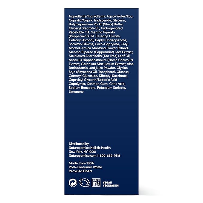 Naturopathica Mighty Mint Rescue Cream, Moisturizing Body Lotion with Peppermint & Menthol to Cool & Revive Skin, Soothing Relief for Sore Muscles, 4.2 fl oz-Velvo Beauty