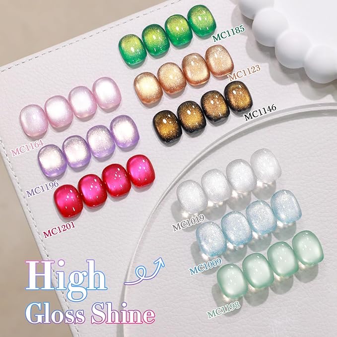 Double Rhythm 28Pcs 0.5Oz Cat Eye Gel Nail Polish Set Same Color Same Bottle Soak Off Magnetic Gel Polish Kit Nail Art Manicure Salon DIY at Home (Silver Gold Red Black-T24-7)-Velvo Beauty