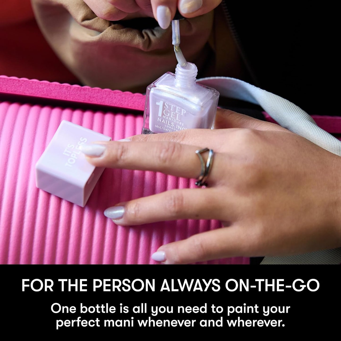 Nails Inc It's Topless Gel-Like Nail Polish, 4-in-1 Base Coat, Treatment, Color, Top Coat, Long Lasting, Strong, Chip Free Nails, Glossy Salon Quality Manicure, Air Dry Nail Polish, Billie, 0.47 Fl Oz-Velvo Beauty