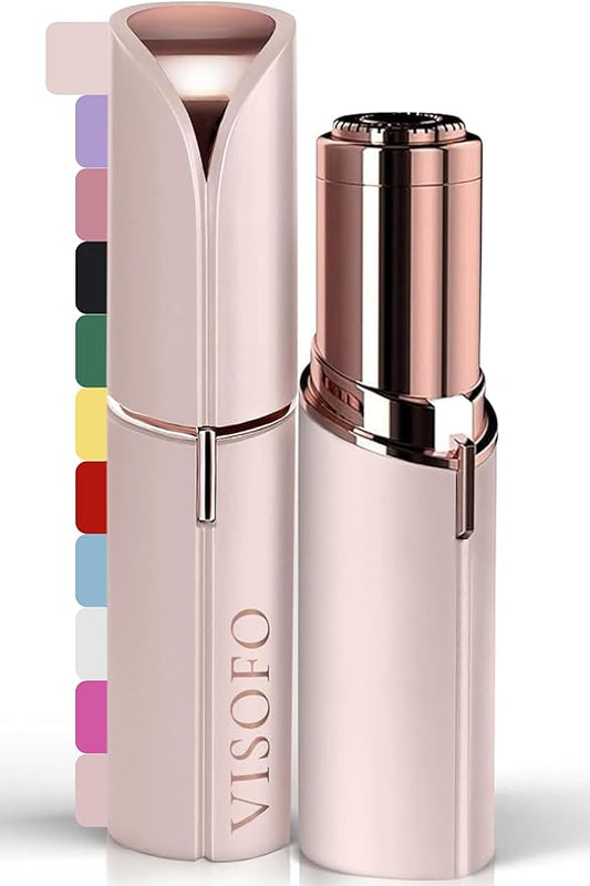 Facial Hair Removal for Women | Electric Razor Device Small Mustache Dermaplaning Remover Tools Tweezers Epilator Trimmer Face Dermaplane Shavers Beauty Gadgets Set Accessories by VISOFO (Agate)-Velvo Beauty