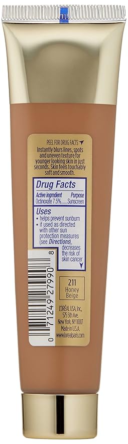 L'oreal Paris Visible Lift Blur Foundation, 211 Honey Beige, 1.3 Fluid Ounce-Velvo Beauty