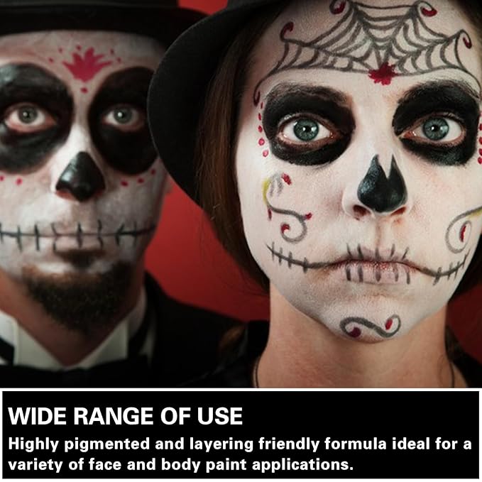 3 PCS Black White Red Face Body Paint Halloween Special Effects Makeup Kit Oil Based Cream Face Paint Kit for Cosplay Party Clown Zombie Stage Sfx Makeup-Velvo Beauty