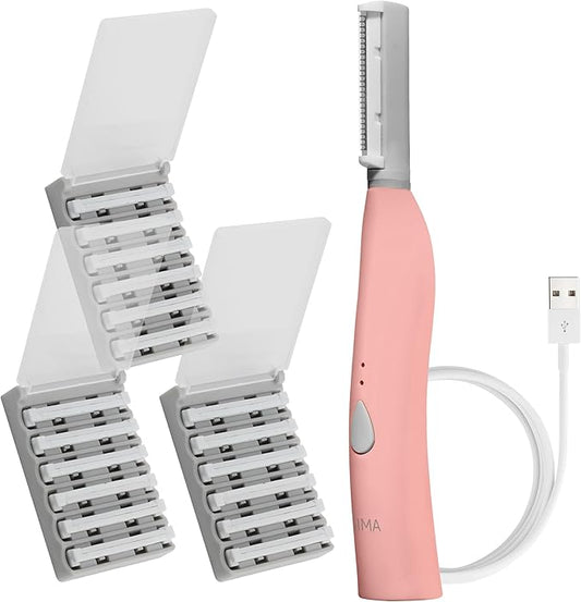 SPA SCIENCES - SIMA Patented Dermaplane Razor for Women Face – Painless 2-in-1 Facial Exfoliation & Peach Fuzz Hair Removal – Anti-Aging – 3 Speeds – Rechargeable – 19 Weeks Treatment-Velvo Beauty