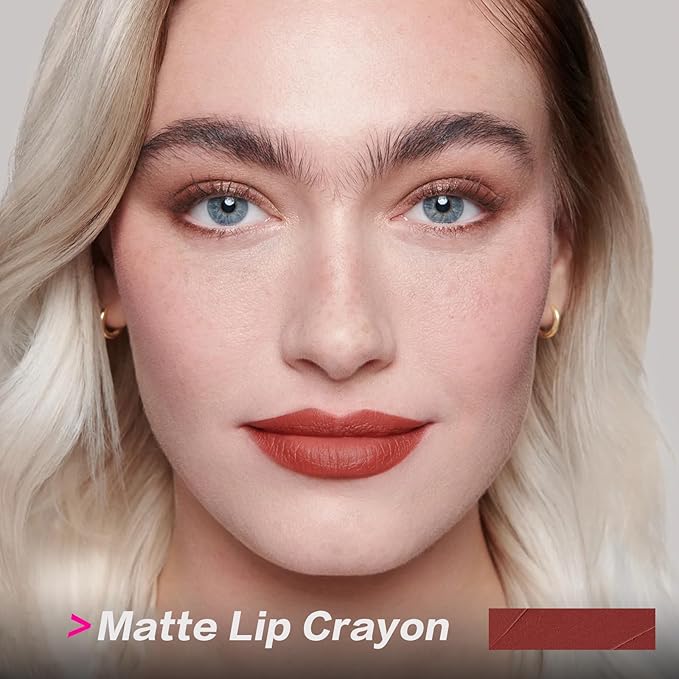 FOCALLURE Ultra Chic Matte Lipstick,Rich Vitamin E Lip Crayon,Lightweight Matte Color without Drying or Fading,Long Lasting Waterproof Lips Makeup,AUBURN-Velvo Beauty