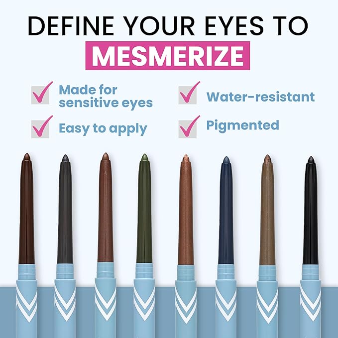 PrimeEyes Glide Eyeliner for Mature Women – Waterproof, Long-Stay and Mess-Proof – Gel Creme Texture, Discreet Sharpener and Effective Smudger (Copper Metallic)-Velvo Beauty