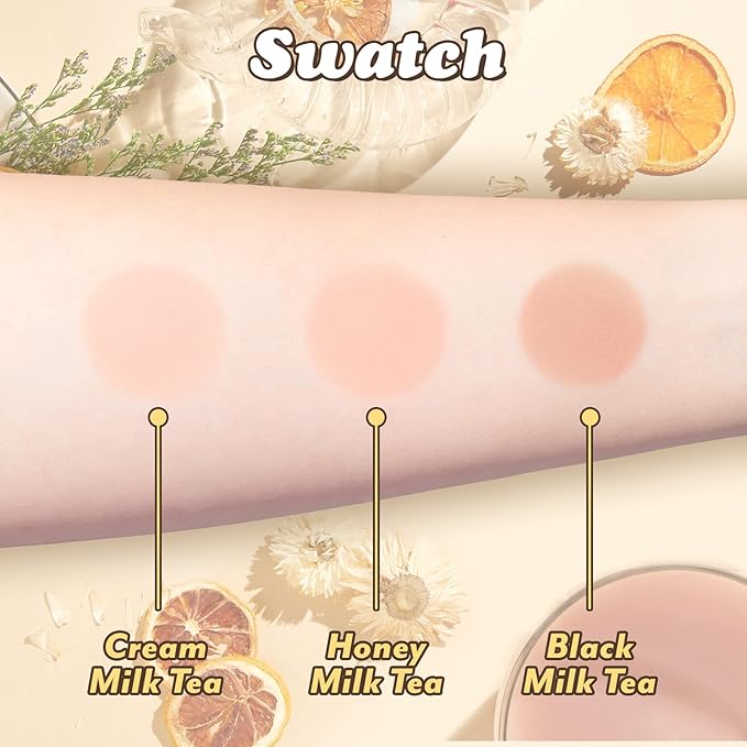 I'm Meme Palette - Afternoon Tea Blusher | Milk Tea Time, Blush for Cheek, Natural & Neutral, Buildable & Blendable, 3 Shades Palette, Matte Powder Blush for Face & Cheeks, For All Skin Tones, 0.42 oz-Velvo Beauty