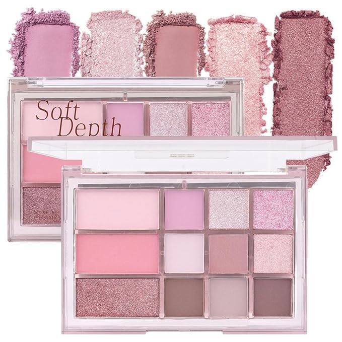 12 Colors Nude Brown Pink Matte Shimmer Eyeshadow Palette for Eye Makeup,High Pigmented Tan Purple Eye Shadow Primers Powder Palet de sombras de ojos-Velvo Beauty