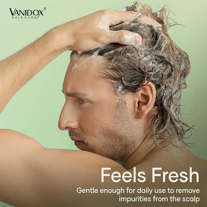 Tea Tree Oil Shampoo with Biotin, DHT Blockers, Itchy Scalp Relief, Supports Thicker-Looking Hair, Cleanses Dandruff & Buildup, For Men & Women, Made in USA, 16 fl oz-Velvo Beauty