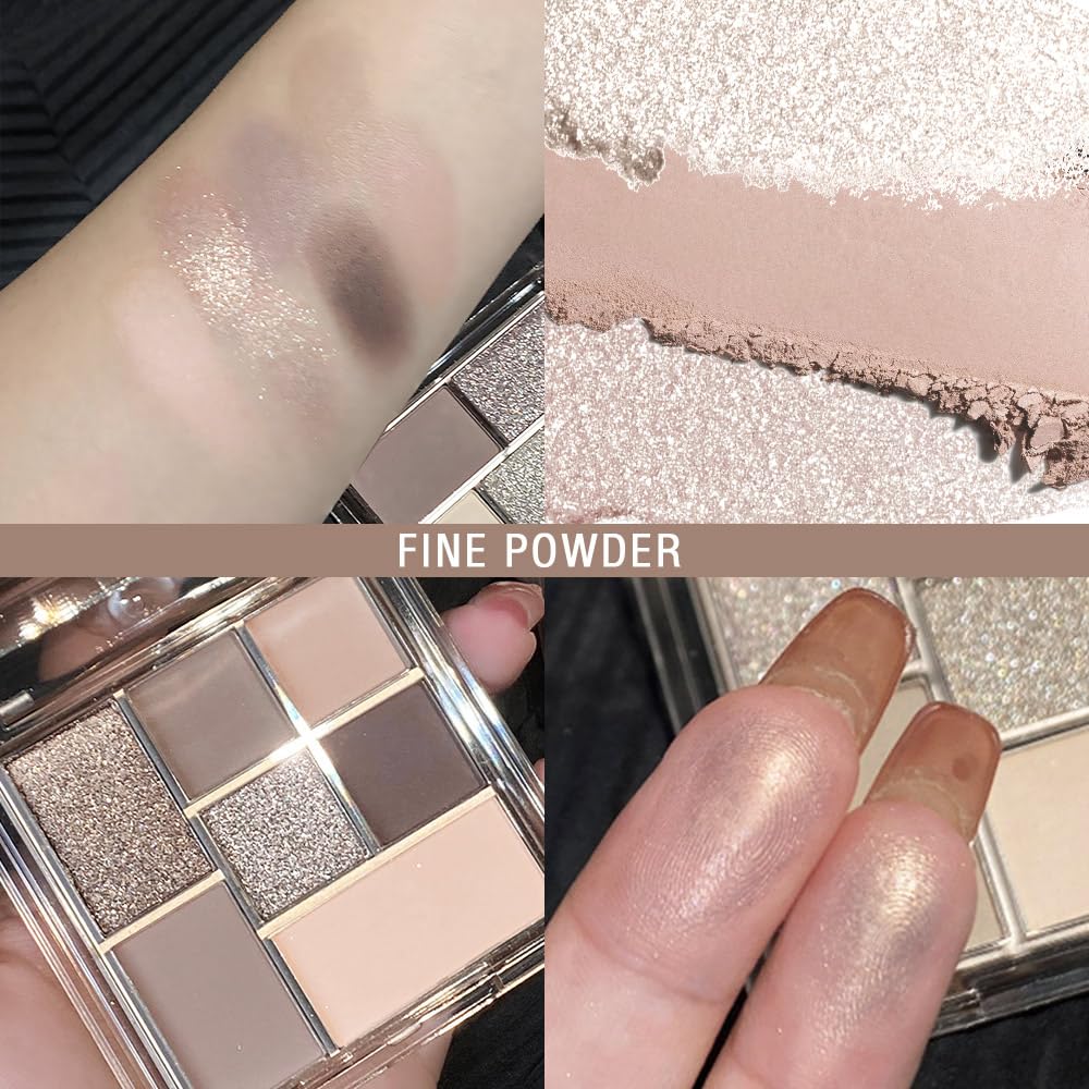 Nude Brown 7Colors Eyeshadow Makeup Palette with Mirror,Natural Neutral Eye Shadow Palettes for Older Women,Long Lasting Naturing-Looking,Lightweight,Waterproof,Eye Makeup Kit Travel Size,Vegan-Velvo Beauty