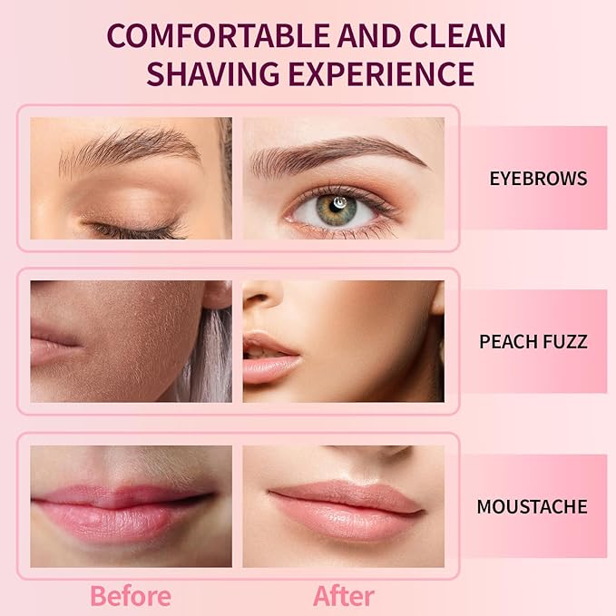 Dermaplaning Kit, Rose & Vitamin E Oil, Shave Oil with Dermaplaning Tools for Women, Facial Razor, Eyebrow Razor, Softens Area Pre Shave & After Shave-Velvo Beauty