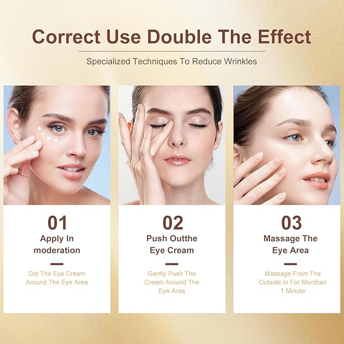 20g Eye Cream with Electric Massager, Moisturizing Anti-Wrinkles Eye Cream, Anti Aging Eye Cream for Dark Circles and Puffiness, Results in 3-4 Weeks to Reduce Fine Lines-Velvo Beauty