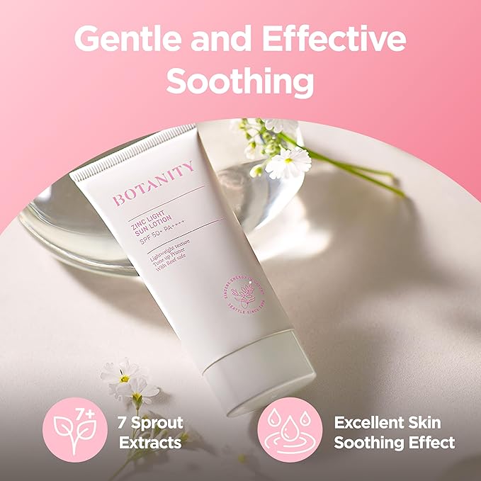 Zinc Sun Lotion - UV Protection, SPF 50+ PA ++++, Even skin tone, Lightweight & Hydrating formula, Non-Greasy, Korean Skincare, All Skin Types, 1.7 fl oz (50ml)-Velvo Beauty