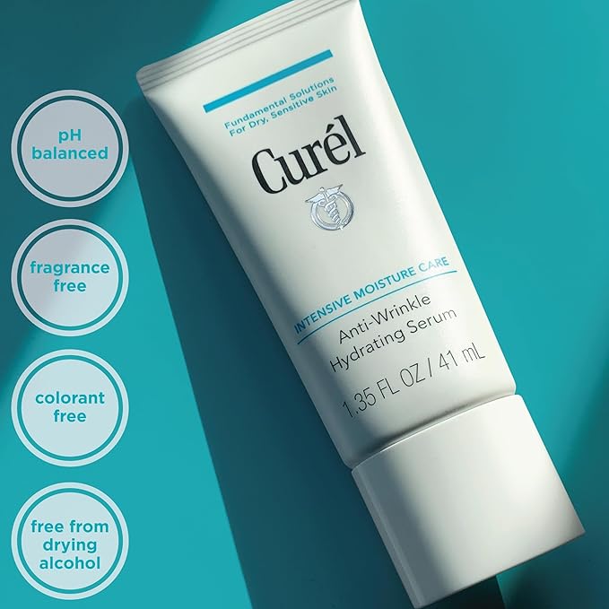 Curel Japanese Skin Care, Anti-Wrinkle Hydrating Serum, Lightweight Serum, Fragrance Free & Colorant Free, For Sensitive Skin, 1.3 Oz-Velvo Beauty