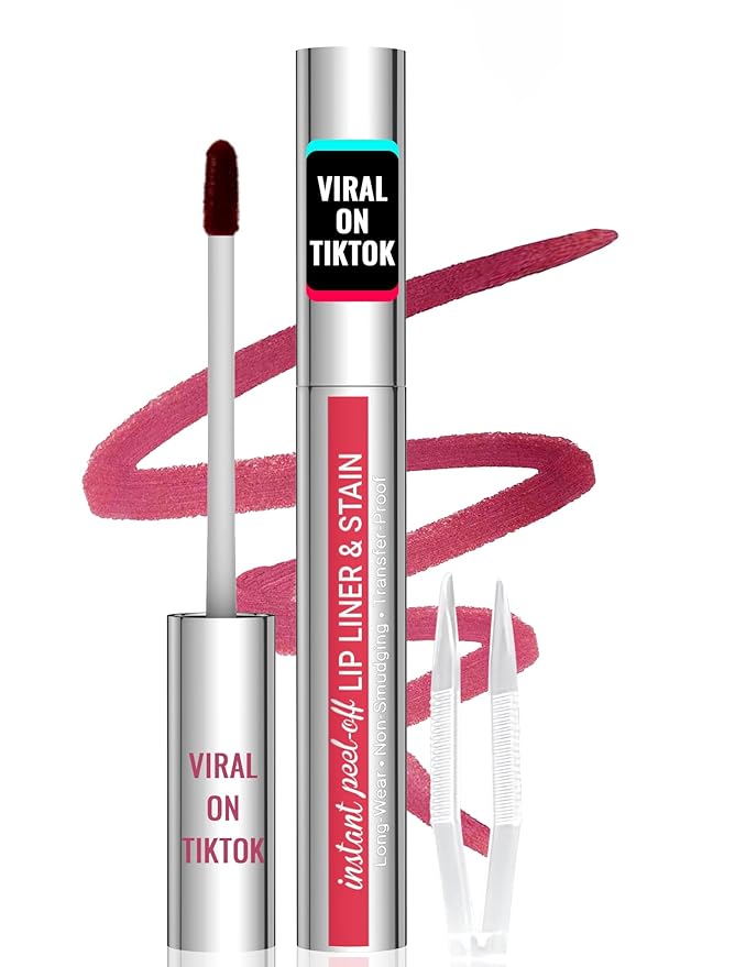 iMethod Lip Stain - Lip Liner Stain, Peel Off Lip Stain with Tweezer, Natural Long Lasting Lip Stain Peel Off, Waterproof, Easy to Use, Stay On All Day, Mauve-Velvo Beauty