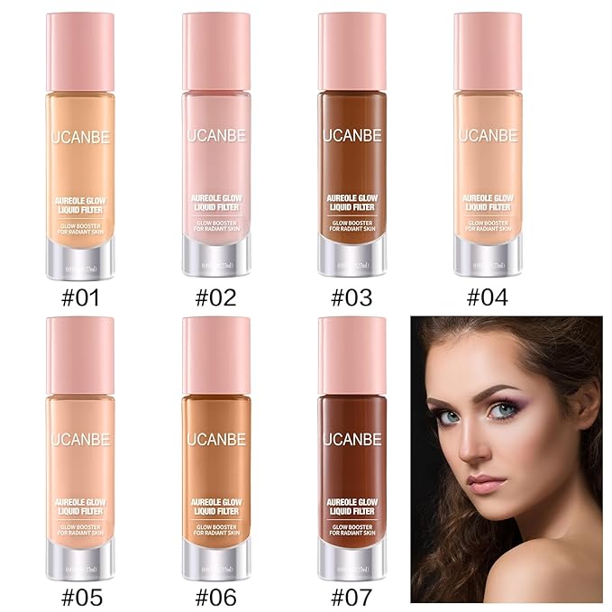 UCANBE Halo Glow Liquid Filter, Face Complexion Booster For Radiant Skin All Day Longwear, Soft-Focus Look Sodium Hyaluronate Vegan & Cruelty-Free - 0.91OZ Medium Tan-Velvo Beauty