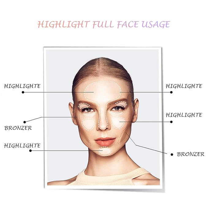 Highlighter Makeup Palette Shimmer Contour Palette Powder for Brighten Face Contour Gold Cheek Highlight Makeup,Long Lasting Highlighter Powder with Mirror for Illuminator Makeup(CHAMPAGNE GOLD)-Velvo Beauty