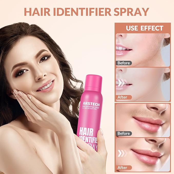 Hair Identifier Spray for Face Shaving Dermaplaning Tool 4 Pack Skin Body Dermaplaning Spray for Women with 16 Face Razor for Face Shaver Hair Removal Kit Excess Hair Dermaplane Razor for Women Face-Velvo Beauty