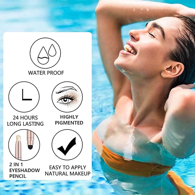 Eyeshadow Stick Rose Gold, Cream Shimmer Eyeshadow Pencil Makeup, High Pigment Long Lasting Waterproof Eye Shadow Pen, Hypoallergenic Eye Highlighter Stick Create Multi-Dimensional Eyes Look 05#-Velvo Beauty