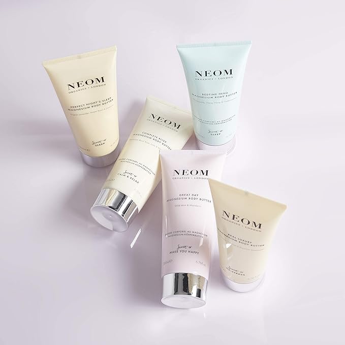 Neom- Great Day Magnesium Body Butter, 200ml | Mandarin & Wild Mint | Cream Moisturiser With Essential Oils | Nourish & Soften | Fresh & Zesty-Velvo Beauty