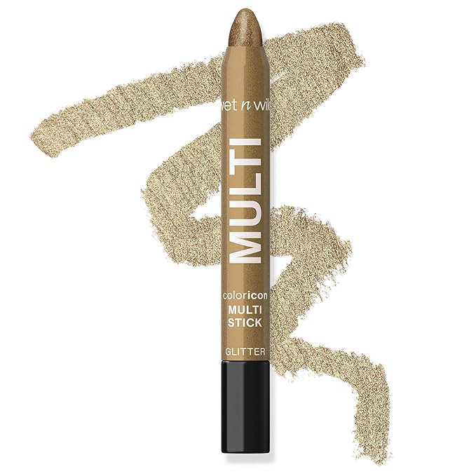 wet n wild Color Icon Cream Eyeliner Eyeshadow DMulti-Stick, Moisturizing, Nourishing Velvety Cream-to-Powder Buildable & Blendable Formula, Cruelty-Free & Vegan - Golden Rush Hour-Velvo Beauty