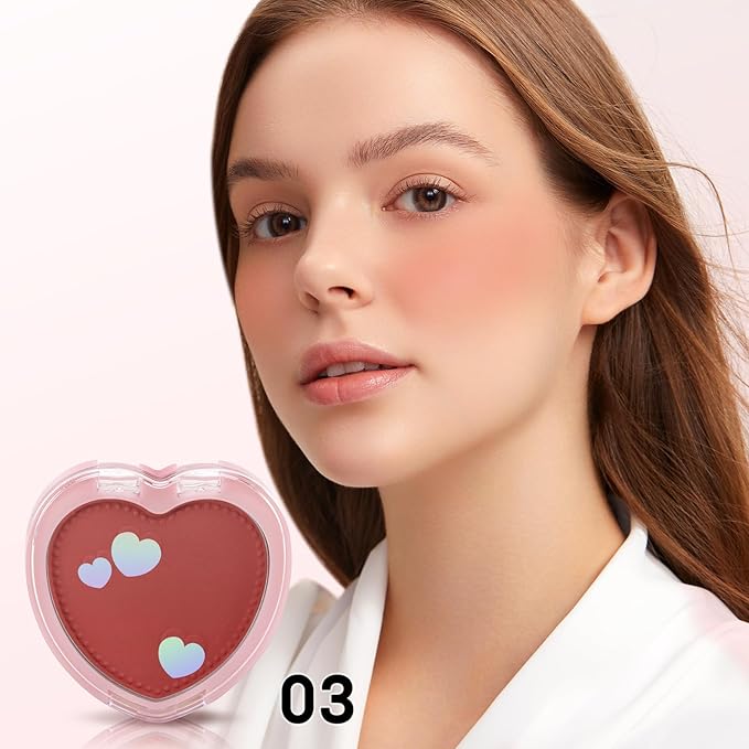 Boobeen Powder Blush Matte Pressed Blush Palette, Highly Pigmented Cream Pink Blusher for Cheeks, Blusher Compact Powder Makeup Lightweight Easily Blends, Single Color Rouge Powder-Velvo Beauty