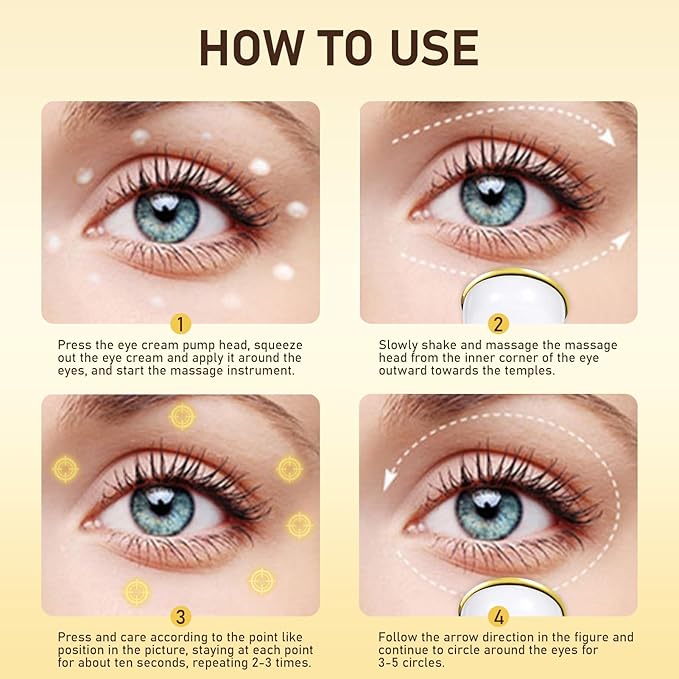 Retinol Eye Cream for Dark Circles Puffiness, Under Eye Cream Anti Aging Eye Cream Reduce Wrinkles & Fine Lines, 5% Caffeine Eye Cream with Eye Massage Wand, Perfect Gifts-Velvo Beauty
