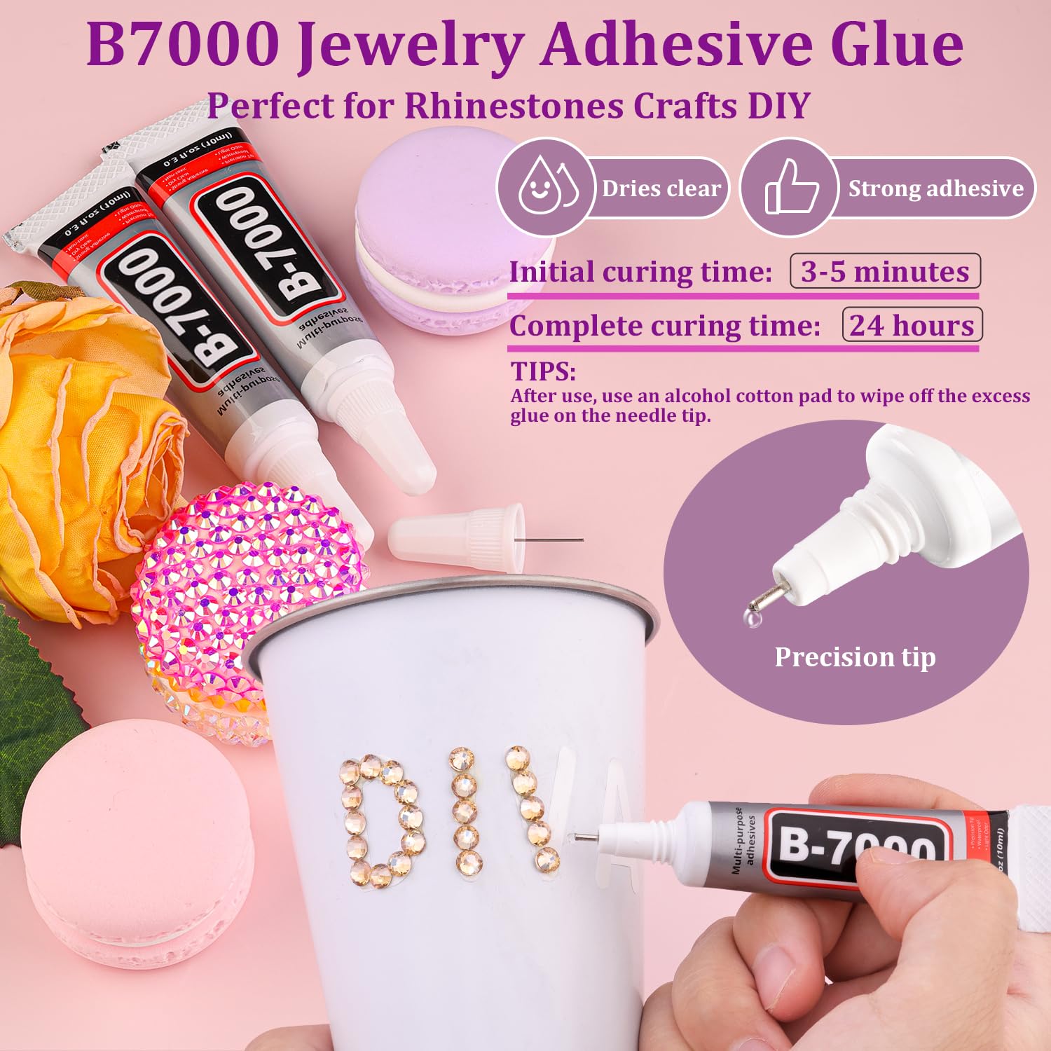 25000Pcs Resin Rhinestones with Tweezers for Crafting, Champagne 2-6mm Mixed Sizes Bedazzling Crystal with 3Pcs 10ml B7000 Jewelry Glue for DIY Crafts Clothing Tumblers Shoes Fabric Nail Art-Velvo Beauty
