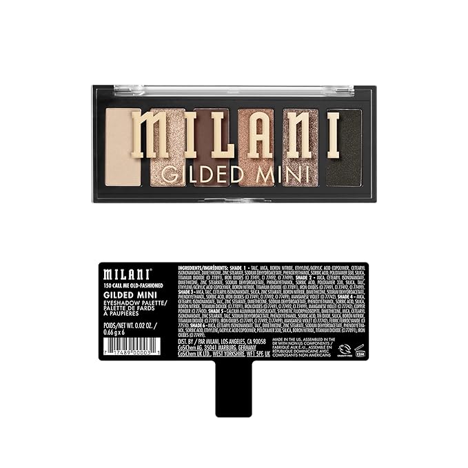 Milani Gilded Mini Eyeshadow Palette with 6 Matte & Shimmer Hues - Call Me Old-Fashioned-Velvo Beauty