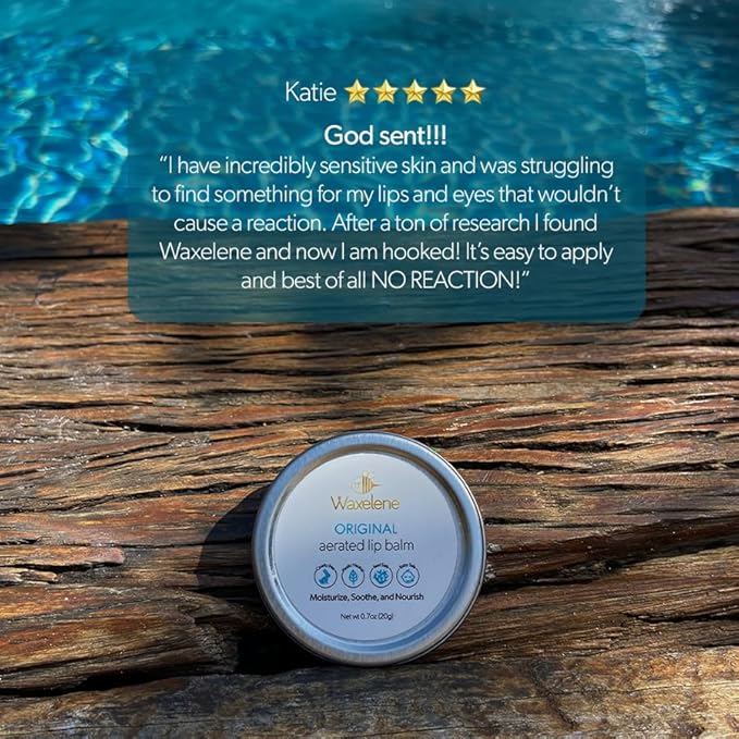 Waxelene Original Aerated Lip Balm Tin, Best Lip Balm Ever Organic Calming Multipurpose Ointment Baby Eczema Dry Sensitive Skin Body Face Moisturizer-Velvo Beauty