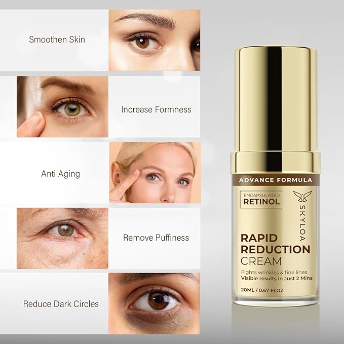 Retinol Eye Cream Anti Aging: Under Eye Cream for Dark Circles and Puffiness Bags - Retinol Eye Serum - Under Eye Serum with Caffeine and Hyaluronic Acid - Visibly Reduces Wrinkles Fine Lines(20ML)-Velvo Beauty