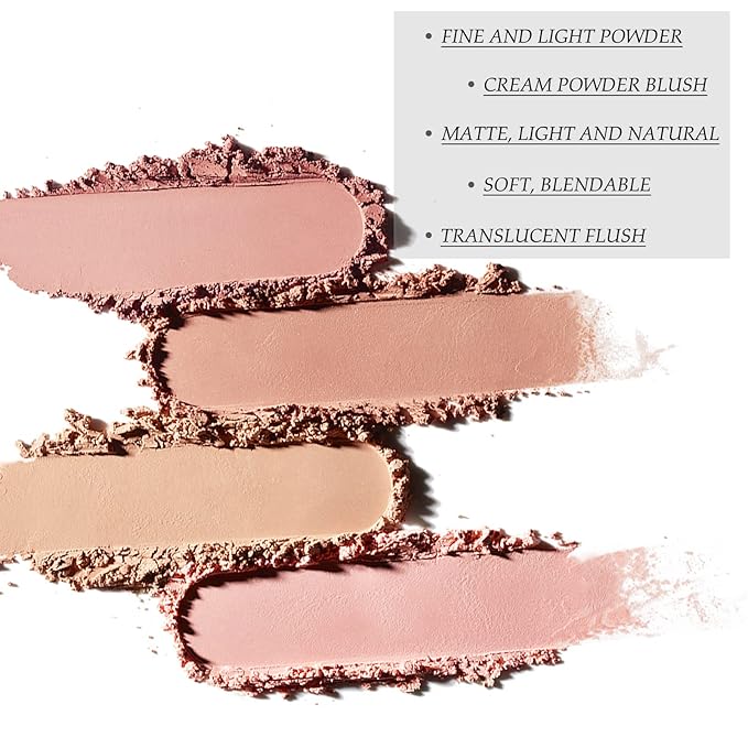 Boobeen Powder Blush, Single Color Blush Face Blush Palette Matte Baked Cream Blush Makeup Powder, High Pigment Pressed Blush for Create a Natural Cheek Flushed Look-Velvo Beauty