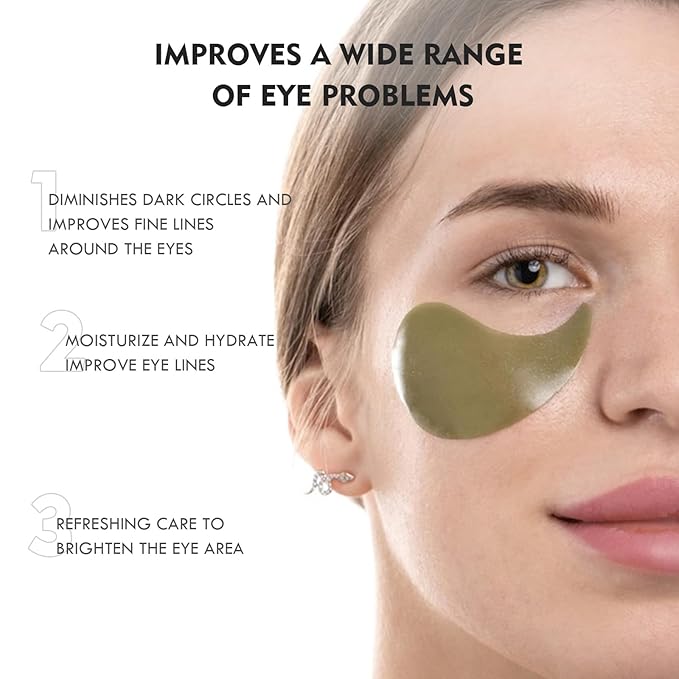 Under Eye Patches for Puffy Eyes, Dark Circles and Wrinkles, 60 Pcs Eye Masks with Rose, Snail and Green Tea Extract to Refresh Your Eye Skin (Green Tea Extract)-Velvo Beauty