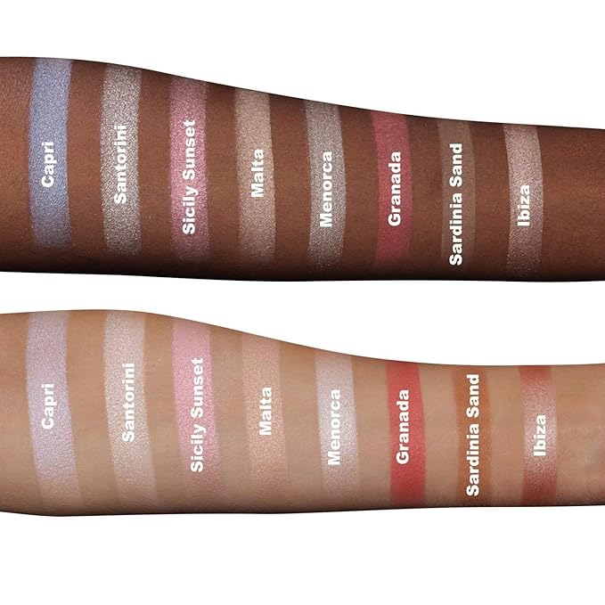 The Beauty Crop - Travel Tea Face Palette - Mediterranean Spring | Highly Pigmented Shades | Richly Toned Palette | Comes in Matte, Creamy, Metallic & Glitter Finish | Long Wearing | Cruelty Free-Velvo Beauty