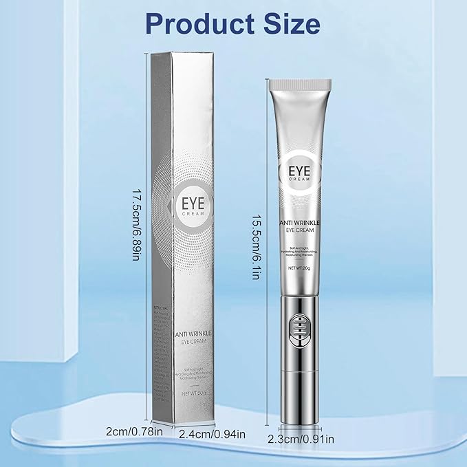 20g Eye Cream with Electric Massage, Moisturizing Anti-Wrinkles Eye Cream, Anti Aging Eye Cream for Dark Circles and Puffiness, Results in 3-4 Weeks to Reduce Fine Lines-Velvo Beauty