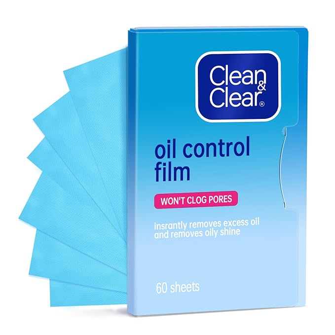 Oil Control Film, Oil Blotting Paper the Same Series with Clean & Clear Oil Absorbing Facial Sheets, 60 sheets Makeup Friendly High-performance Handy Face Blotting Paper for Oily Skin-Velvo Beauty