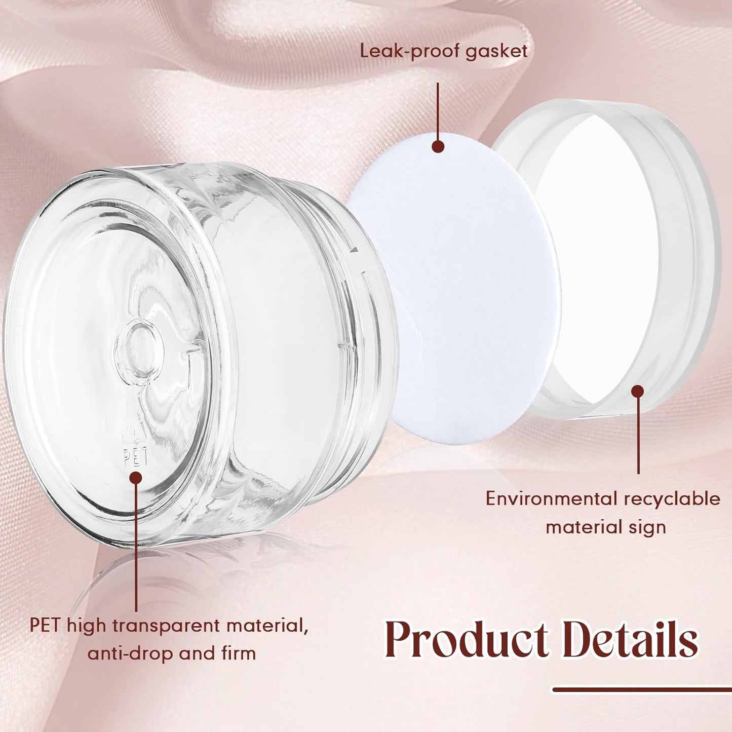 SATINIOR 100 Pcs Plastic Jars with Lids Small Containers Lids Wide Mouth Small Plastic Containers for Lotion Cream Rhinestones Body Butters Travel Storage(1 oz,Clear)-Velvo Beauty