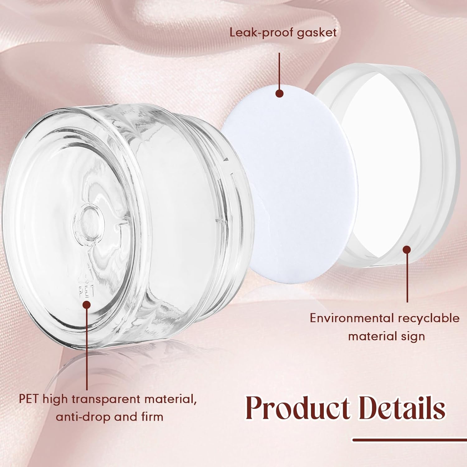 SATINIOR 100 Pcs Plastic Jars with Lids Small Containers Lids Wide Mouth Small Plastic Containers for Lotion Cream Rhinestones Body Butters Travel Storage(1 oz,Clear)-Velvo Beauty