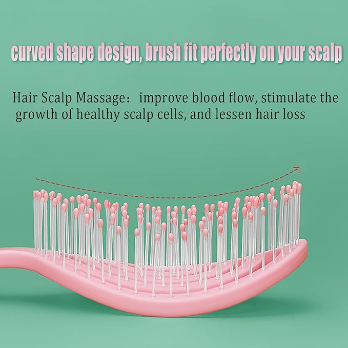 4 Pieces【Ultra-Soft】Baby Fine or Straight Hair Detangling Hair Brush for Kids【Skin-friendly material】Faster Blow Drying Styling Hair Detangling Brush with Flexible Bristles(Food grade ABS)Compact size-Velvo Beauty