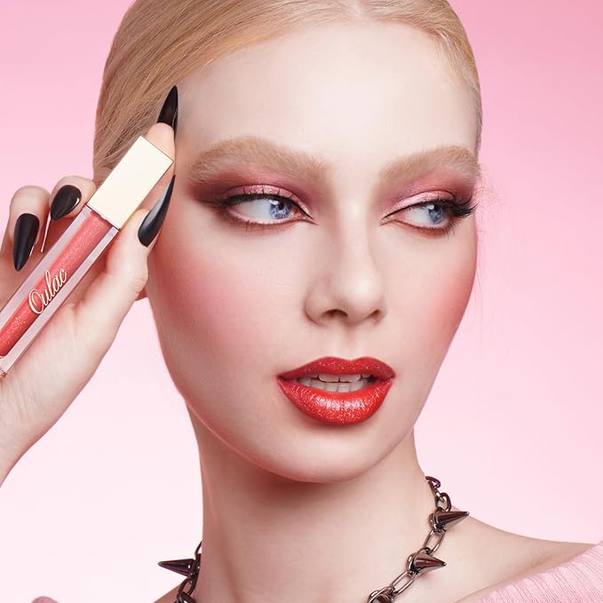 Oulac Red Matte Liquid Lipstick for Women, Orange Red Long Lasting Lipstick Waterproof Lip Stain, No Transfer, Creamy High Pigmented Formula with Rose Oil, Vegan & Cruelty-Free MS06-Velvo Beauty