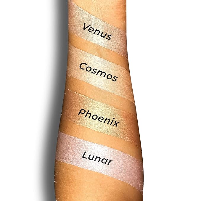 Aesthetica Starlite Highlighter - Metallic Shimmer Highlighting Makeup Powder - Cosmos (Sparkling Rose Gold)-Velvo Beauty