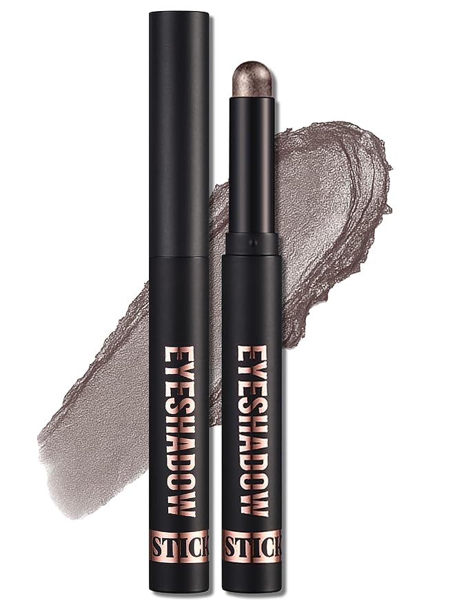 Erinde Shimmer Cream Eyeshadow Stick, Long Lasting Metallic Eye Shadow Sticks, Waterproof Creamy Glitter Eyeshadow Pencil, High Pigmented Blendable Neutral Eye Makeup, 14 Taupe Shimmer-Velvo Beauty
