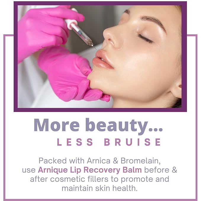 Arnica Lip Balm - Lip Filler Aftercare with Arnica Montana and Bromelain, Topical Bruise Balm Masque for Lip Flip Injections and Implant Surgery to aide with Bruising, Swelling and Redness-Velvo Beauty
