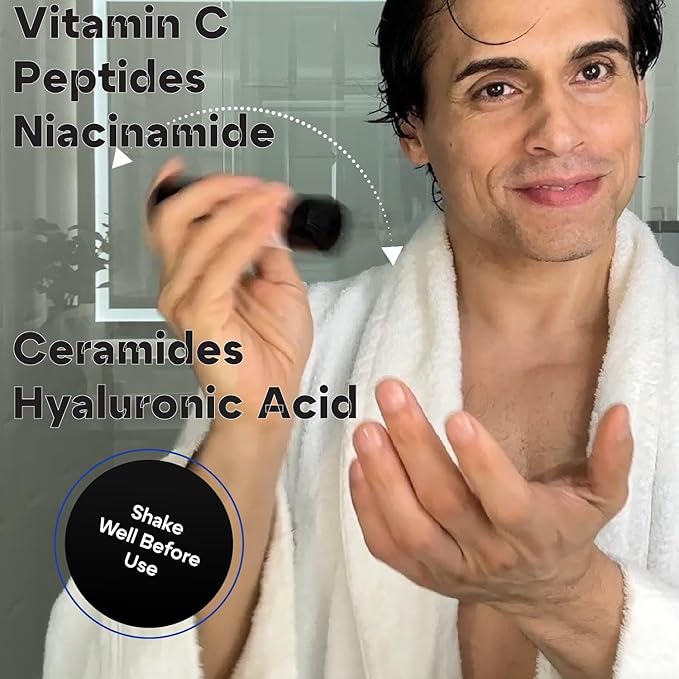 Titan Anti-Aging Peptides Serum for Face – High Potency Mens Peptide Serum Moisturizer – Mens Skin Care – Men, Dark Spots, Wrinkles, Fine Lines – Peptides, 5% Niacinamide, HA – Unscented-Velvo Beauty