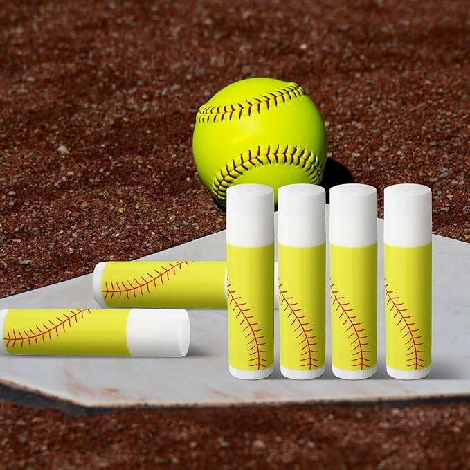 24 Pcs Softball Lip Balm Softball Team Gifts Softball Party Favors Softball Lip Balm Gift for Softball Team Softball Party Guest Supplies-Velvo Beauty