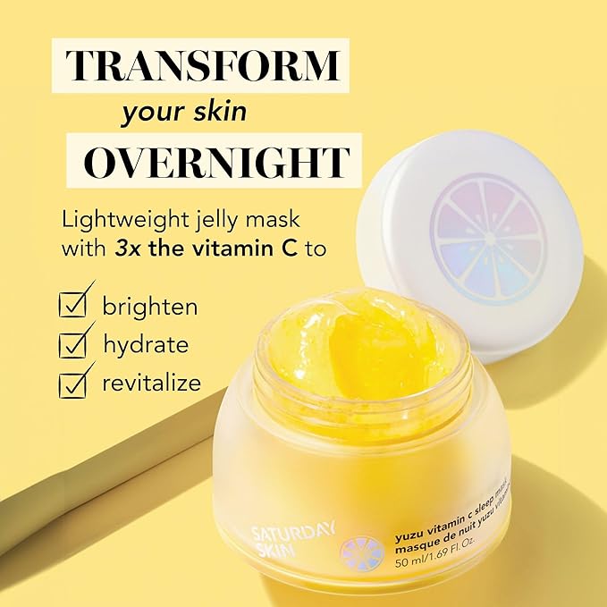 Saturday Skin Yuzu Vitamin C Sleep Mask Regenerist Retinol Ultra Rich Face Moisturizer Cream Smooth Skin and Reduce Wrinkles Ideal for All Skin Types-Velvo Beauty